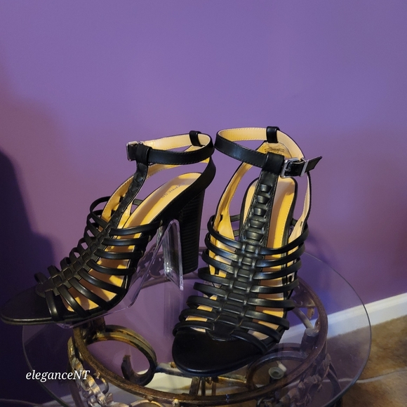 Express Strappy Gladiator Ankle Strap Heeled Sandal Black Women's Sz: 10 NWOT - Picture 5 of 10